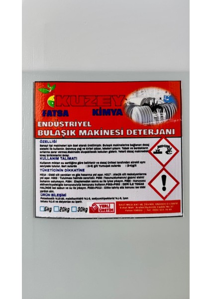 Endüstriyel Bulaşık Makinesi Deterjanı - 20 kg modelleri