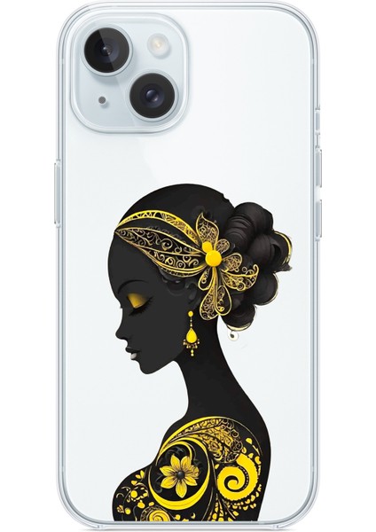 Iphone 13-Iphone 14 Uyumlu Desenli Şeffaf Silikon Kılıf AST15