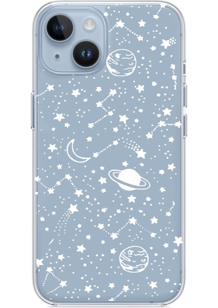 Iphone 13-Iphone 14 Uyumlu Desenli Şeffaf Silikon Kılıf Beyeazgez