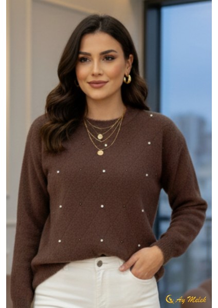 Kadın Triko Kazak Angora Yumuşak Dokulu Kısa Kazak modelleri