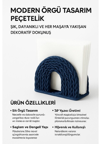 Masa Üstü Örgü Desenli Peçetelik -Esbodesign- fırsatları