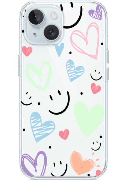 Iphone 13-Iphone 14 Uyumlu Desenli Şeffaf Silikon Kılıf Smile fiyatları