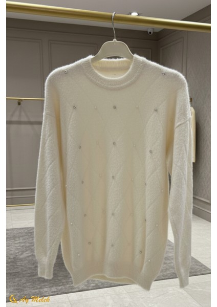 Kadın Triko Kazak Angora Yumuşak Dokulu Kısa Kazak