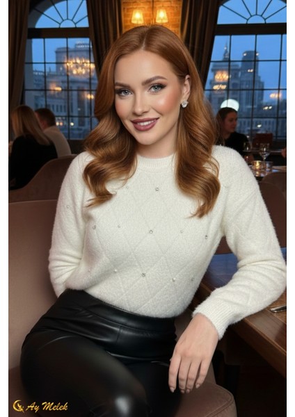 Kadın Triko Kazak Angora Yumuşak Dokulu Kısa Kazak fiyatları