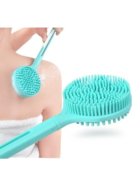 Çift Taraflı Silikon Uzun Saplı Banyo Fırçası CM-331 (3791)