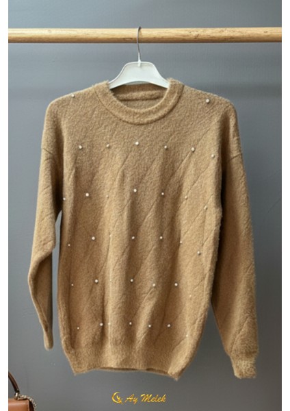 Kadın Triko Kazak Angora Yumuşak Dokulu Kısa Kazak