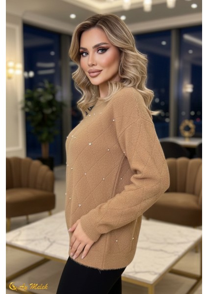 Kadın Triko Kazak Angora Yumuşak Dokulu Kısa Kazak modelleri