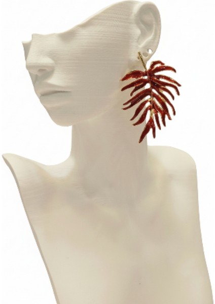 Zr Model Areka Yaprağı Küpe