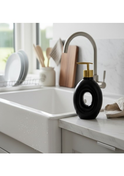 Sıvı Sabunluk Banyo Mutfak Şık Görünüm Siyah Beyaz fırsatları