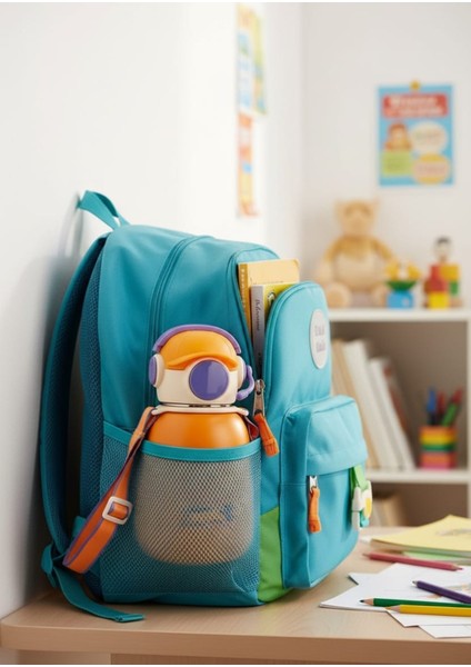 Termos Matara Gamer Şekilli 500 ml Paslanmaz Çelik Çocuk Kız Erkek Içecek Suluk