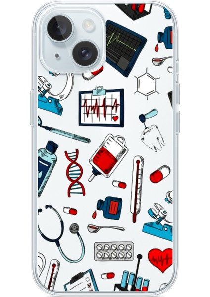 Iphone 13-Iphone 14 Uyumlu Desenli Şeffaf Silikon Kılıf Sağlık indirimleri