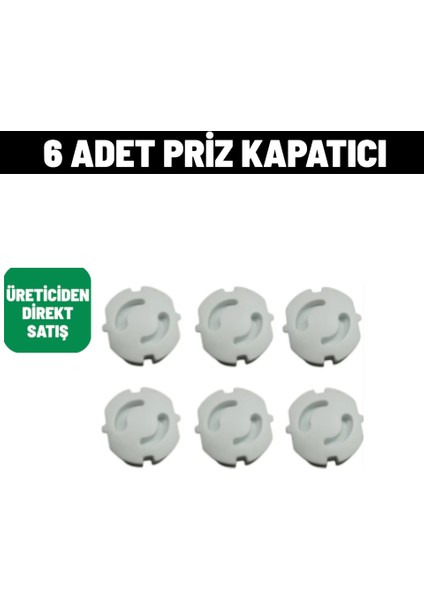 6 Adet Priz Kapatıcı Bebek Çocuk Priz Emniyet Kilidi