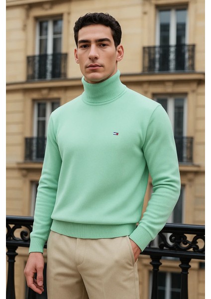 Erkek Uzun Premium Comfort Mint Kazak