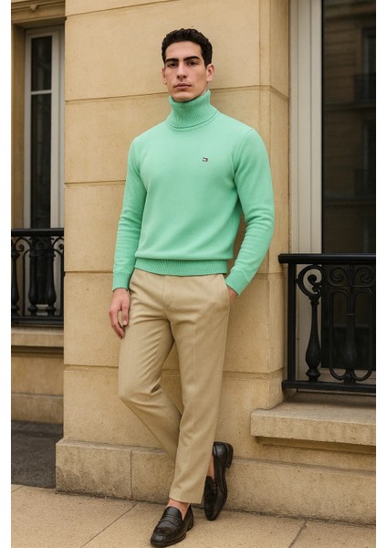 Erkek Uzun Premium Comfort Mint Kazak modelleri