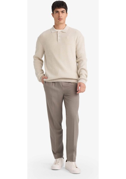 Standart Fit Polo Yaka Triko Kazak D3589AX25WN fiyatları