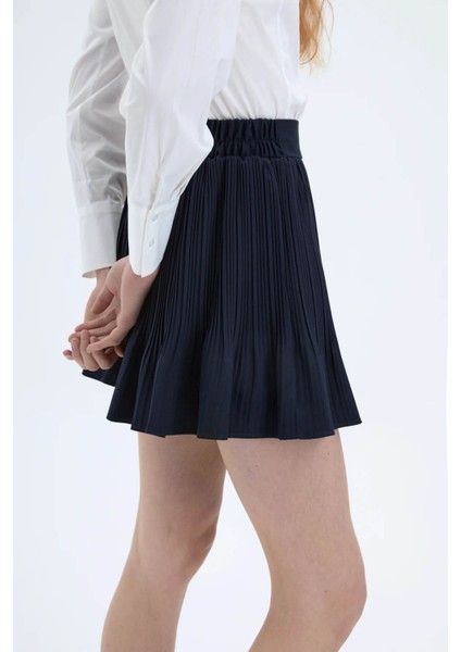Pile Detaylı Lacivert Kadın Etek 41573 modelleri
