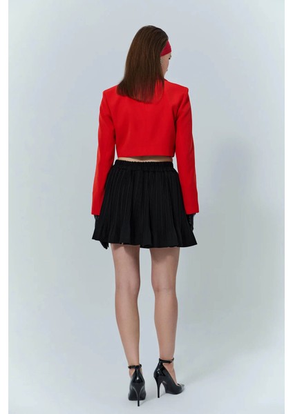 Pile Detaylı Siyah Kadın Etek 41573 indirimleri