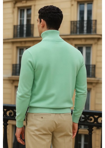 Erkek Uzun Premium Comfort Mint Kazak