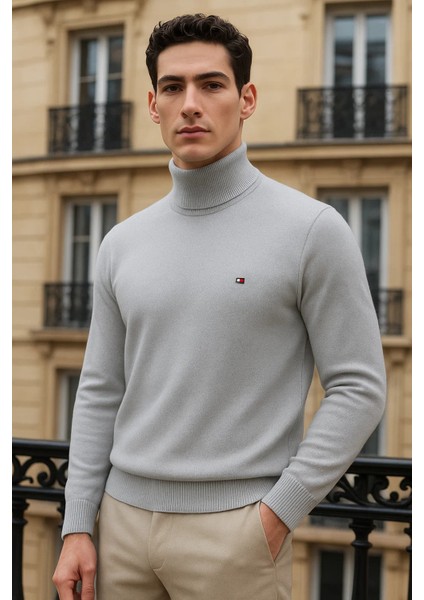 Erkek Uzun Premium Comfort Gri Kazak