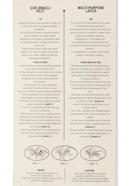 Çok Amaçlı Koruma Kilidi - 4 Adet indirimleri