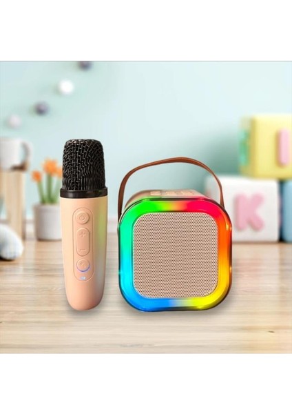 Işıklı Kablosuz Mikrofonlu Taşınabilir Bluetooth Hoparlör fiyatları