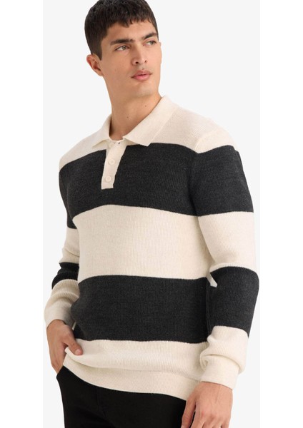 26K801100234 Ekru Erkek Kazak D3590AX/ER139