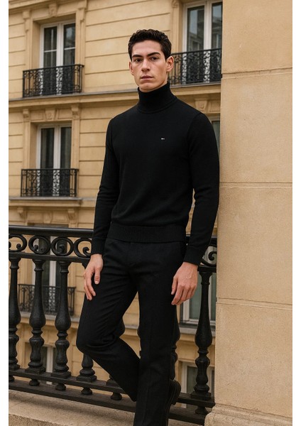 Erkek Uzun Premium Comfort Siyah Kazak modelleri