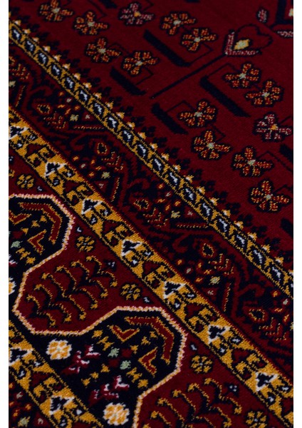 Sateen Afghan Sfg 03 - Etnik Desenli Bordo Makine Halısı – Yıkanabilir, Kaymaz Taban, Hav Vermez fırsatları