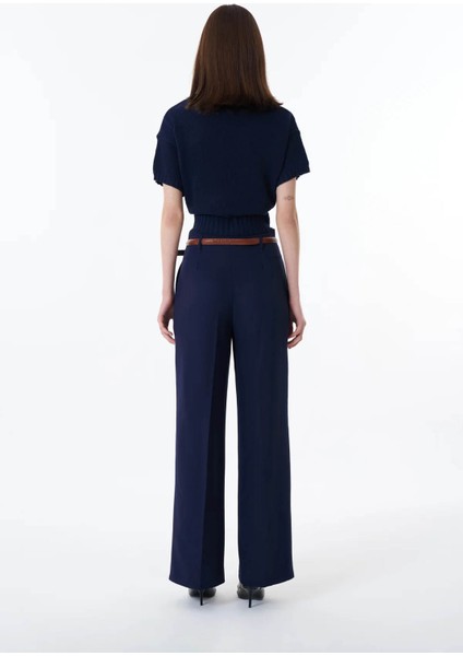 Kemer Detaylı Lacivert Kadın Pantolon 71262 indirimleri