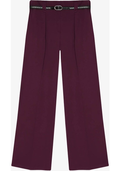 Kemer Detaylı Mürdüm Kadın Pantolon 71262 fiyatları