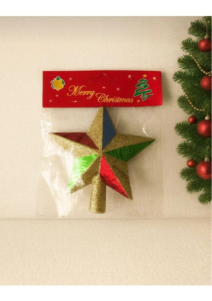 Gold & Çok Renkli Yılbaşı Ağacı Tepelik Yıldız modelleri