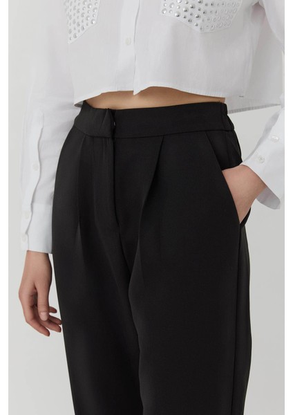 Beli Lastikli Siyah Kadın Pantolon 71154 fırsatları