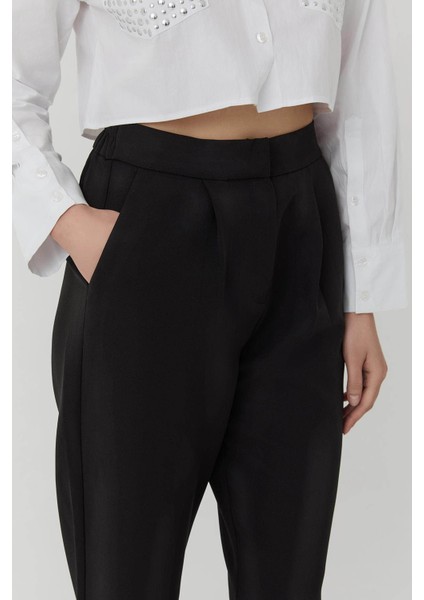 Beli Lastikli Siyah Kadın Pantolon 71154 indirimleri