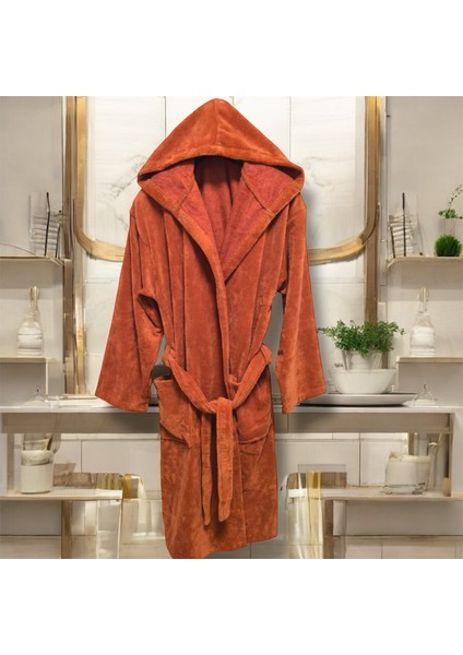 Triga Kapüşonlu Bornoz %100 Pamuk