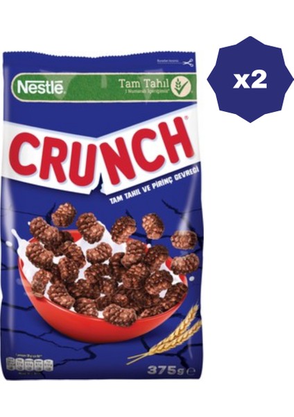 Crunch Tam Tahıl ve Pirinç Gevreği 375 gr - (2 Adet)