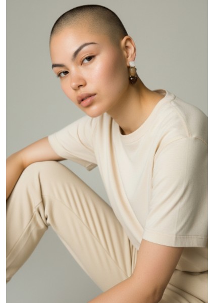 Taş Detaylı Şık Halka Küpe