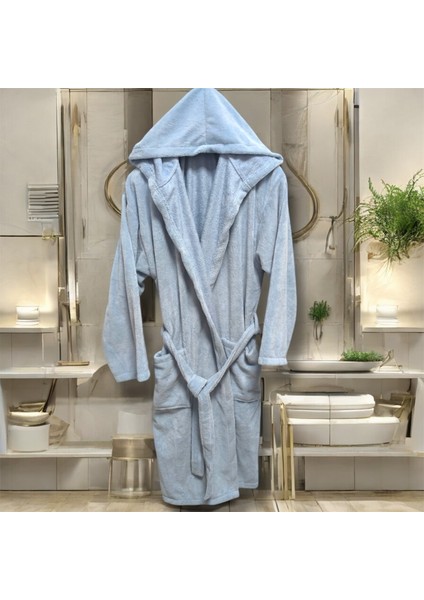 Triga Kapüşonlu Bornoz %100 Pamuk