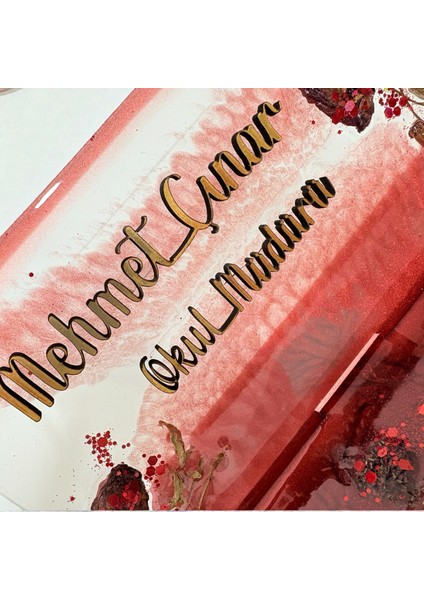 Epoksi Reçine Masaüstü Isimlik 13 Farklı Tasarım | Kişiye Özel Ofis Hediyesi | Hediye 17X10 cm indirimleri