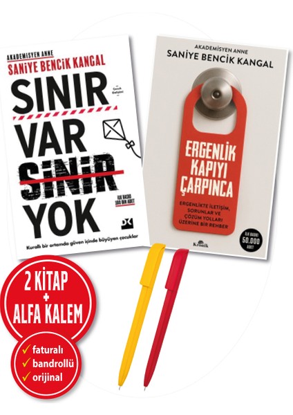 Alfa Kalem+Sınır Var Sinir Yok+Ergenlik Kapıyı Çarpınca Saniye Bencik 2 Kitap Yeni Aile Çocuk Kronik