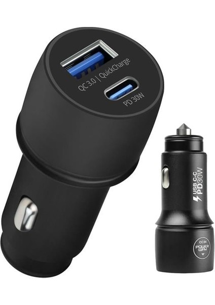Powerway CC34 30W Pd + Qc 3.0 Çift Çıkışlı Metal Araç Çakmaklık Hızlı Şarj Aleti Cihazı