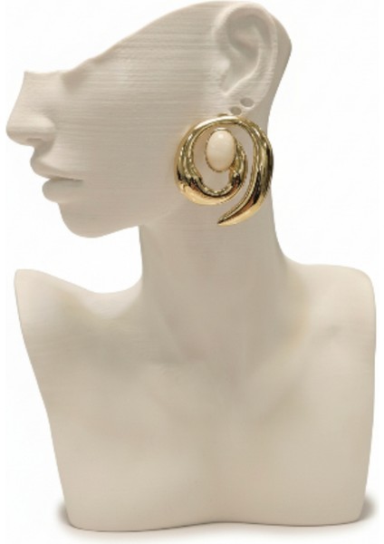 Spiral Tasarım Altın Rengi Küpe modelleri