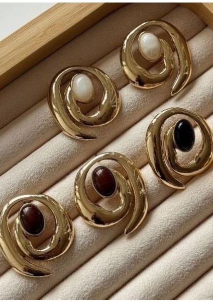 Spiral Tasarım Altın Rengi Küpe fırsatları