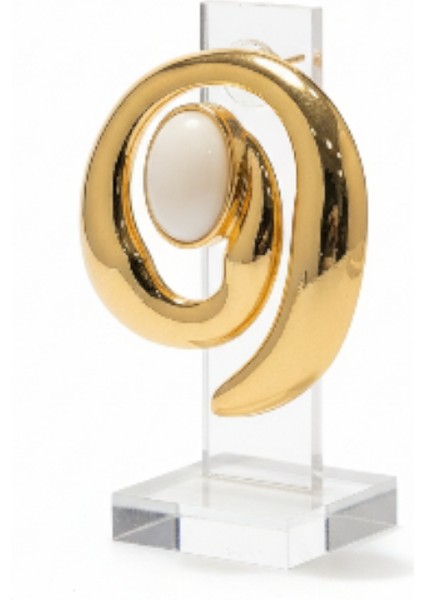 Spiral Tasarım Altın Rengi Küpe