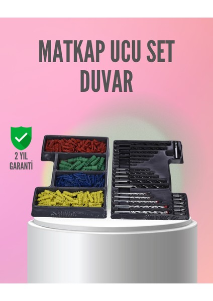 Kapsamlı Matkap Ucu Seti Organizer Kutulu Ahşap Metal Beton Delme