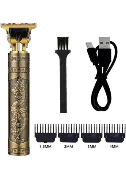 Görünümlü Güçlü 4 Farklı Başlıklı USB Şarjli Manuel Tıraş Makinası