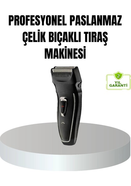 Profesyonel Şarjlı Saç ve Sakal Tıraş Makinesi – Çelik Bıçaklı, Ayarlanabilir Başlıklı,