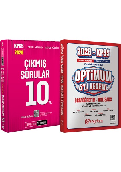 2026 Kpss Tamamı Çözümlü Çıkmış Sorular 10 Yıl - Optimum 5 Deneme