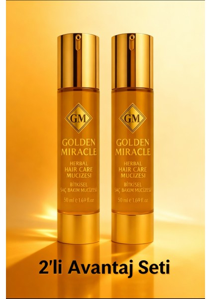 Say Bakım Yağı Avantajlı 2'li SetGOLDEN MIRACLE HERBAL HAIR CARE MIRACLEBİTKİSEL SAÇ BAKIM YAĞI – ONARICI – HACİM VEREN – PARLAKLIK DESTEKLİ
