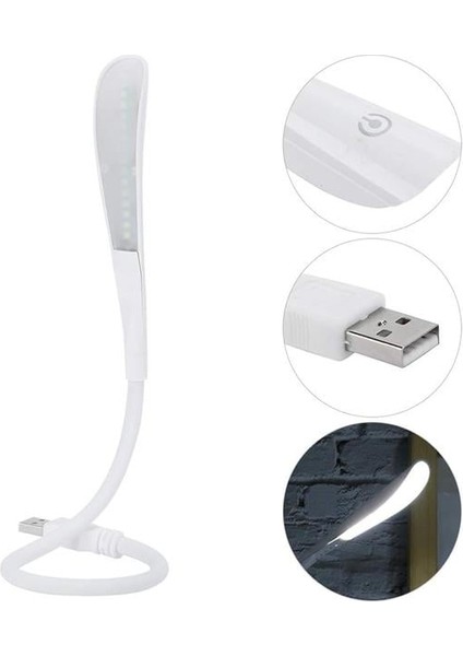 PM-24560 14 Ledli Beyaz Esnek USB LED Lamba 3 Kademeli