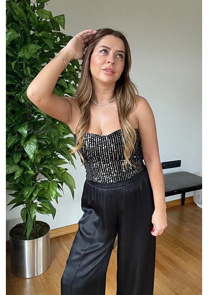 Yeni Sezon Kalp Dekolteli Yaka Kadife Pul Payetli Straplez Büstiyer Crop Bluz Kaliteli Parti Şıklığı fırsatları